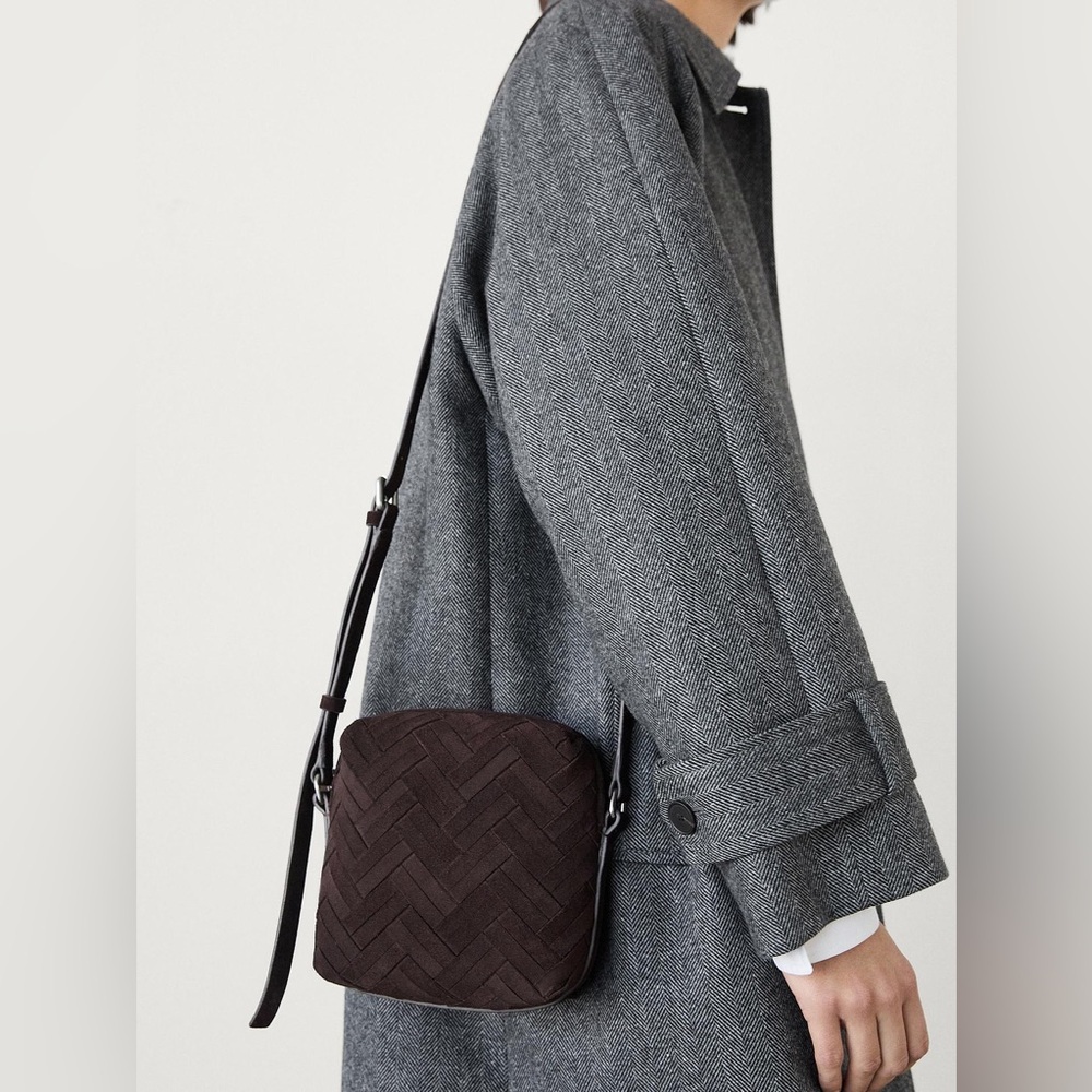 NWT. Massimo Dutti Brown Split Suede Leather Buck… - image 2